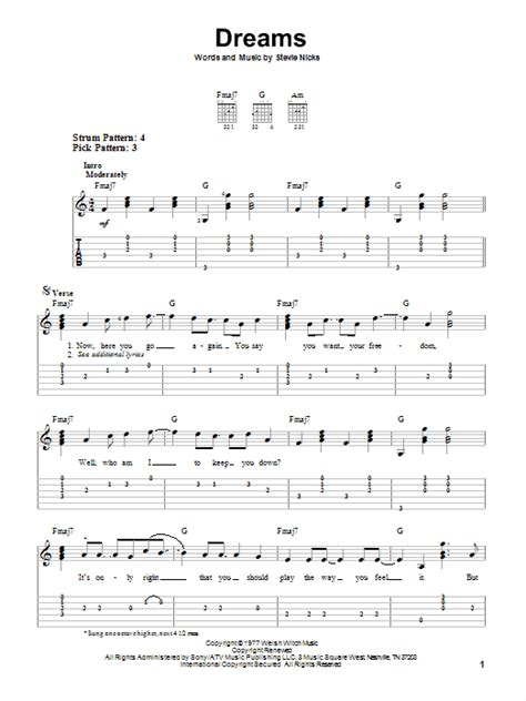 Dreams By Fleetwood Mac Easy Guitar Tab Guitar Instructor