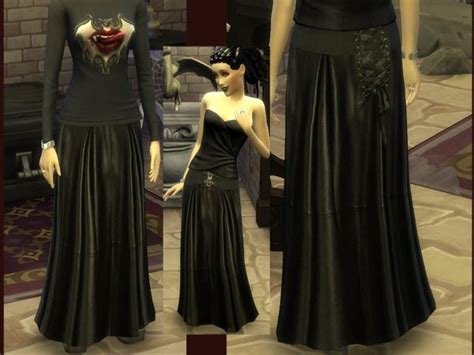 Long Goth Leather Skirt The Sims 4 Download Simsdomination