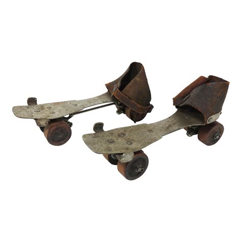 Antique Wooden Wheel Roller Skates A Pair Chairish