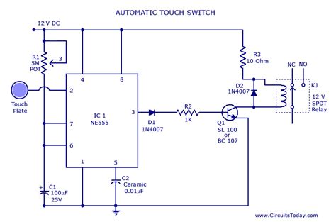 Touch Switchcircuit Using Ne 555 Ic Under Repository Circuits 37308