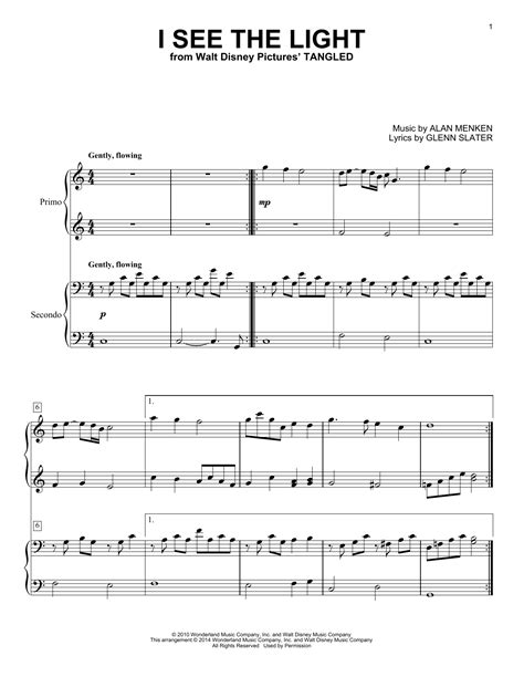 Piano notes for how to play 'i see the light' from disney's tangled, performed by mandy moore. I See The Light | Sheet Music Direct