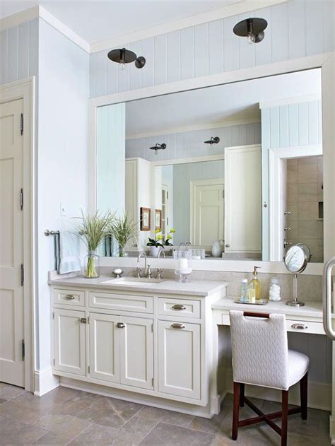 Since vanity height may vary the actual height of the mirror will vary. Bathroom Lighting Ideas | Bathroom with makeup vanity ...