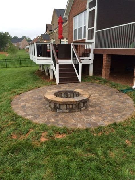 Custom Screen Porch And Paver Patio And Fire Pit In Weddington Nc By