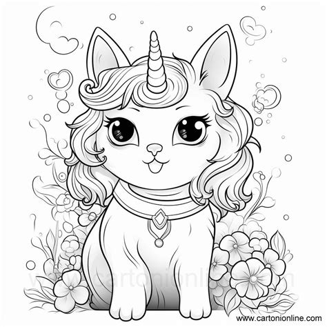 Unicorn Cat 07 Coloring Page