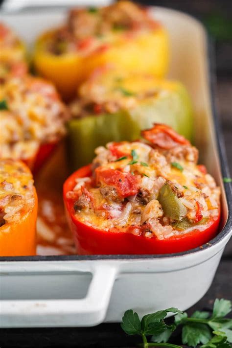 Classic Old Fashioned Stuffed Bell Peppers Recipe Bowl Me Over