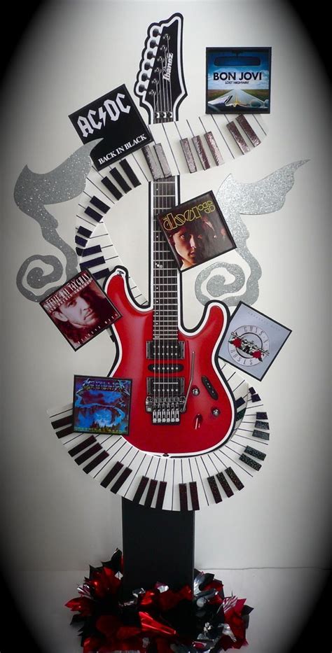 Rock Star Guitar Centerpiece For A Placecard Table Or Sweets Table