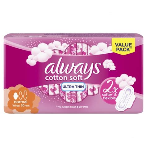 Buy Always Cotton Soft Ultra Thin Normal Sanitary Pads With Wings 20