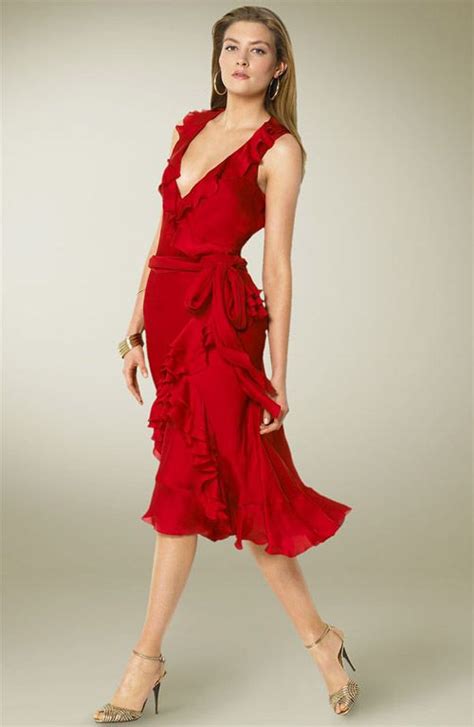 Red Wrap Dress Elegant Wrap Dress Perfect Red Dress