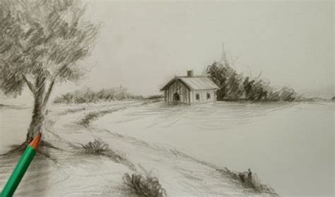 Voici un petit cours de dessin pour apprendre à dessiner des paysages facilement. apprendre à dessiner le croquis d'une maison à la campagne ...