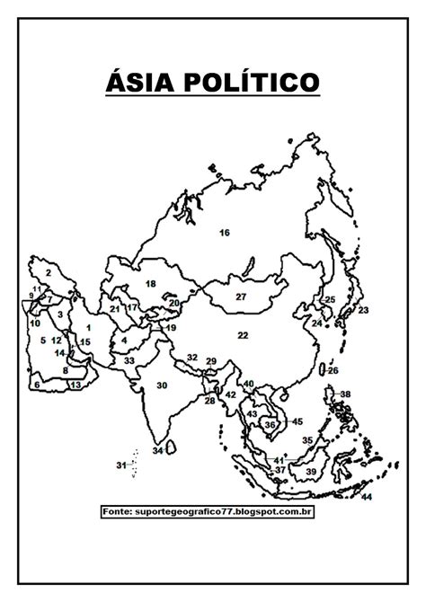 Mapa Politico Da Asia Para Colorir Continente Asi Tico Mapa Politico Da