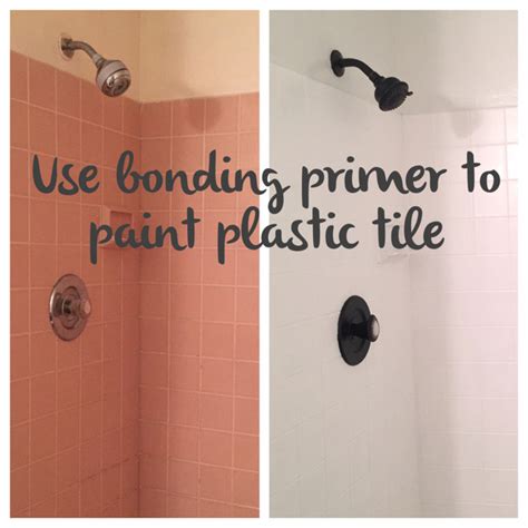 Use Bonding Primer To Paint Dated Plastic Tile For An Instant Bathroom