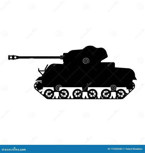 Silhouette Tank American World War 2 M4 Sherman Medium Tank Icon