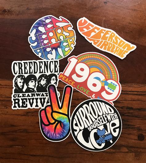 Woodstock Music Festival Sticker Pack Santana Jimi Hendix Etsy