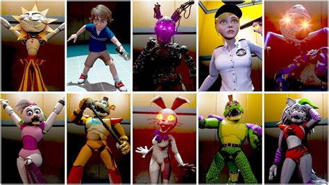 Fnaf Security Breach All Characters Models Showcase Secret Gallery