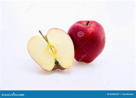 Red Apple And A Half Close Up Stock Image Image Of Diet Freshness