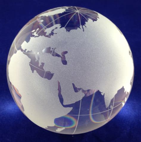 Crystal World Globe Frosted Clear Heavy Paperweight Ebay