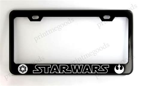 Star Wars Imperial Rebellion Black Metal License Plate Frame Ebay
