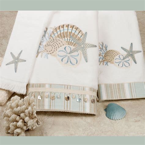 By The Sea Embroidered Bath Towels With Images Embroidered Bath