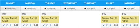 7 day shifts, 2 days off, 7 swing shifts, 2 days off, 7 night shifts, 3 days. Most Common Patrol Rotations for 75 Officers - 3 Schedule Examples