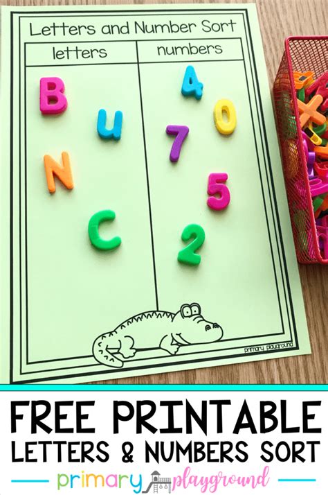 Free Printable Letters And Numbers Sort Primary Playground