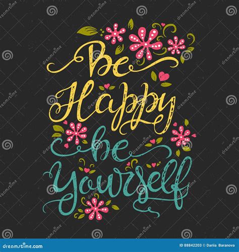 Be Happy Be Yourself Stock Vector Illustration Of Concept 88842203