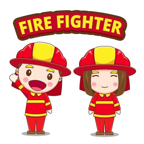 Premium Vector Cute Firefighter Character