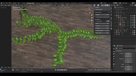 Demo Instancing Leaves On Collections Of Splines Blender Animation