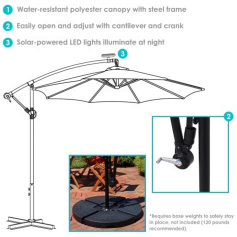 Sunnydaze Ft Solar Cantilever Offset Patio Umbrella Seafoam