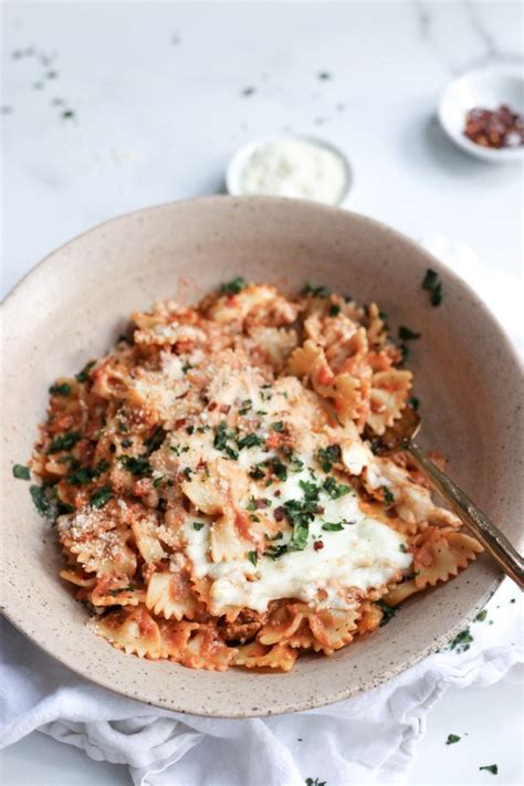 Turkey And Tomato Baked Pasta With Ricotta And Mozzarella Ricotta Pasta