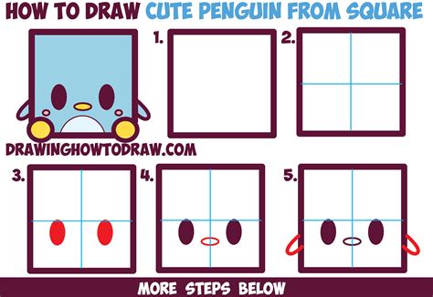 How To Draw Cute Kawaii Cartoon Baby Penguin From