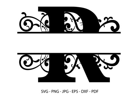 Split Monogram Svg Split Monogram Letters Svg Split Alphabet Svg Split