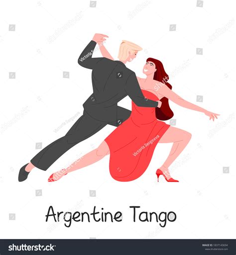 argentine tango dancing people vector flat stock vector royalty free