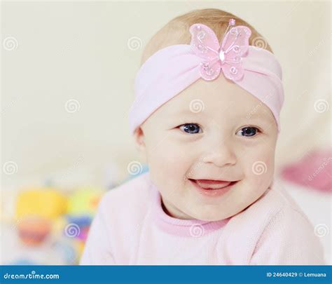 Smiling Baby Girl Stock Image Image Of Closeup Innocence 24640429