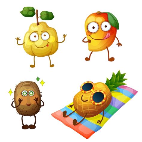 Premium Vector Funny Fruit Character Isolated On White Background