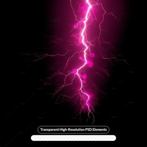 Premium Psd Pink Electrical Lightning Strike Visual Effect