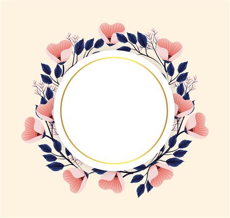 Circle Flowers Plants With Circle Label 685801 Vector Art At Vecteezy