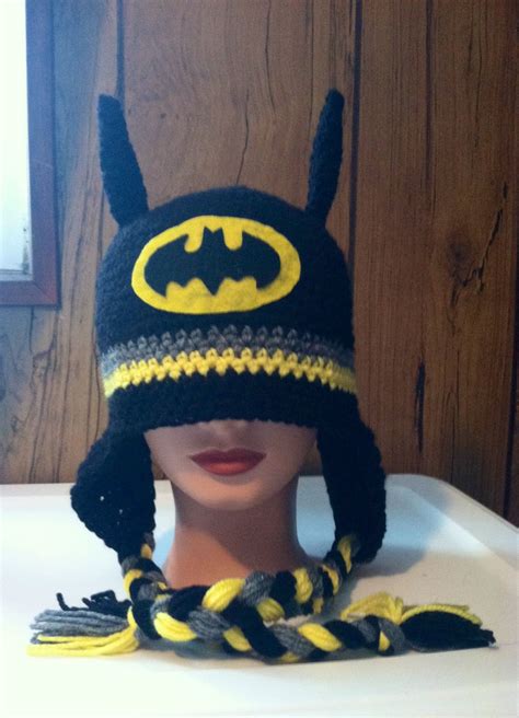 Crocheted Batman Hat My Homemade Items Made By Me Pinterest