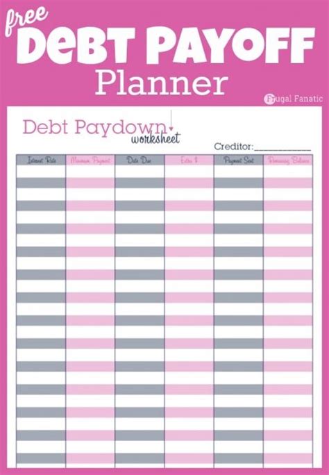Debt Payoff Planner Free Printable Budget Planner Template Debt