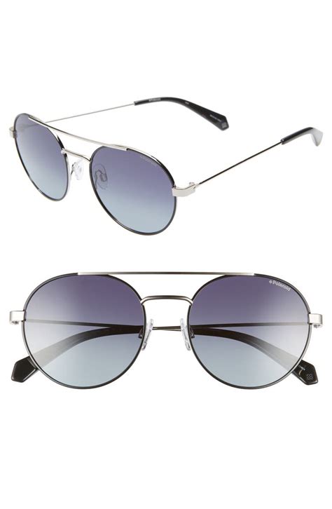 polaroid 55mm polarized round aviator sunglasses nordstrom