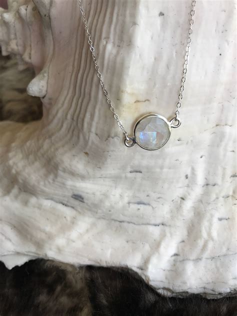 Floating Moonstone 14k Gold Filled Tiny Necklace Simple Etsy
