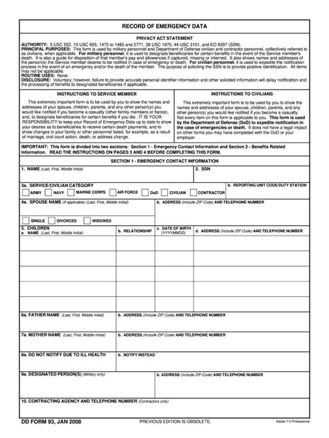 Dd93 Army Form Fill Out And Sign Printable Pdf Template Airslate