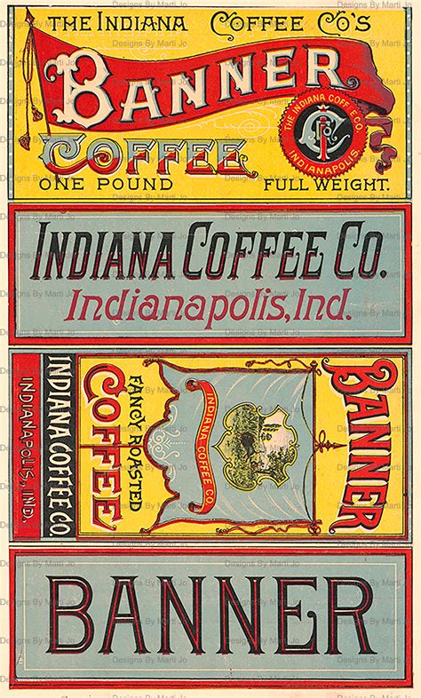 Vintage Coffee And Tea Labels 35 Printable Vintage Food Etsy