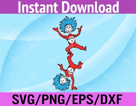 Thing 1 And Thing 2 Svg Dr Seuss Svg Png Eps Dxf Files Hungrysvg