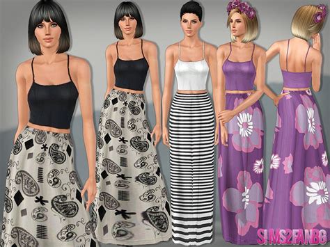 424 Top And Long Skirt Found In Tsr Category Sims 3 Female