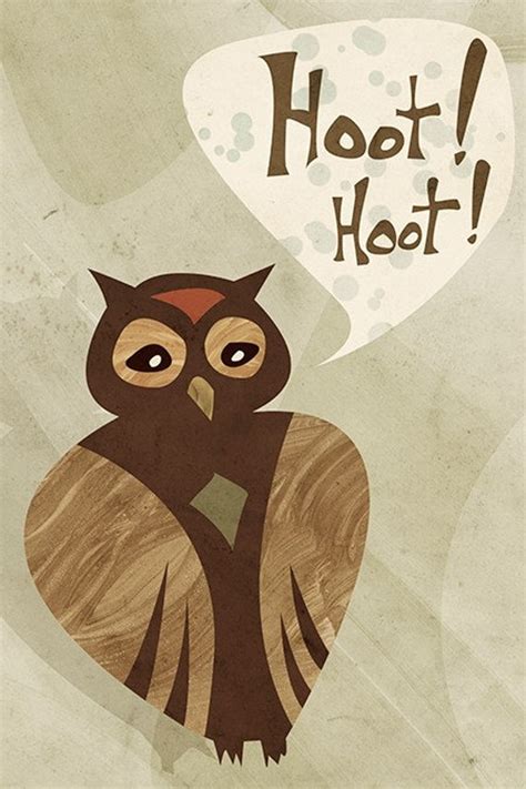 Items Similar To Owl Illustration Hoot Hoot 12x18 On Etsy