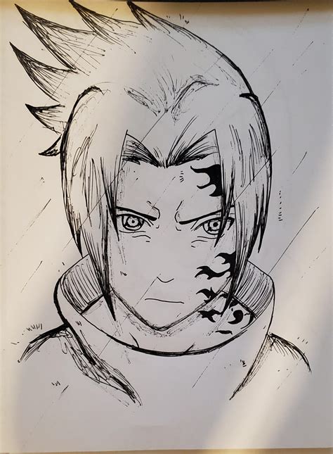 Sketch Of The Avenger Sasuke Uchiha Rnaruto