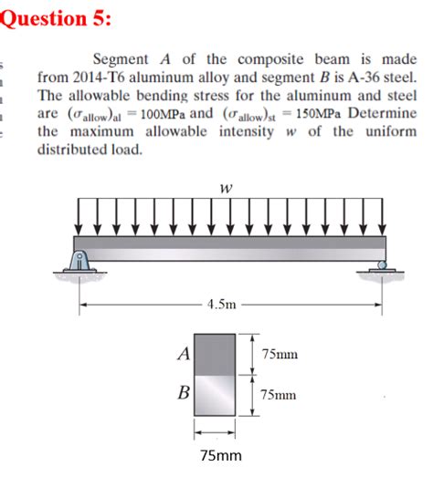 Solved Question 5 Segment A Of The Composite Beam Is Made