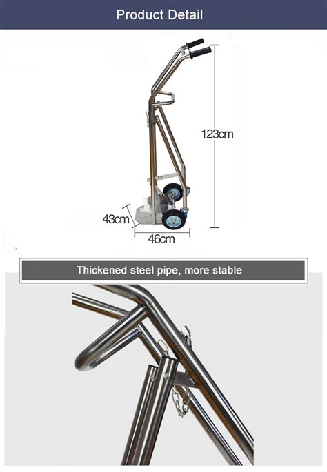 Chariot porte bouteille d oxygène en inox médical