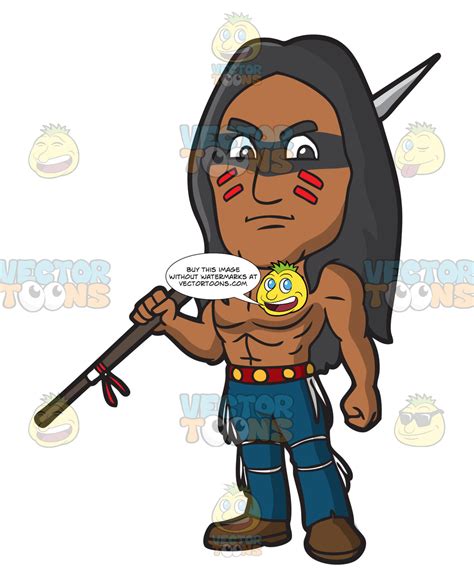 A Strong Native American Warrior Clipart Cartoons By Vectortoons
