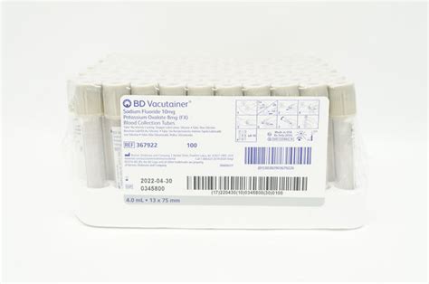 Bd 367922 Vacutainer Blood Collection Tubes 40ml 13 X 75mm Box Of 1